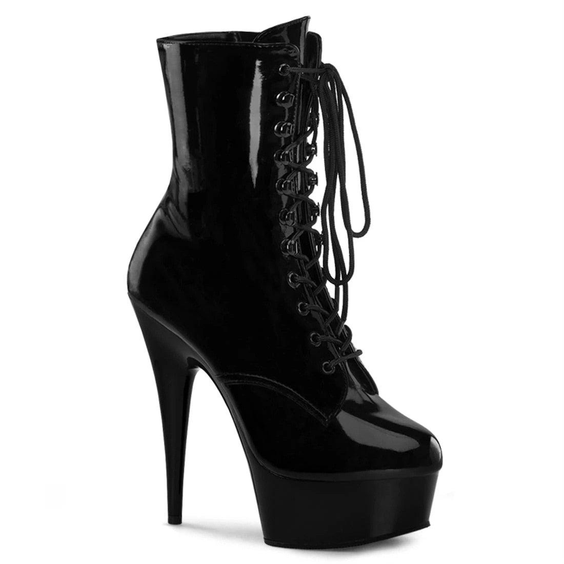 8 Inch High Heel Platform Ankle Boots