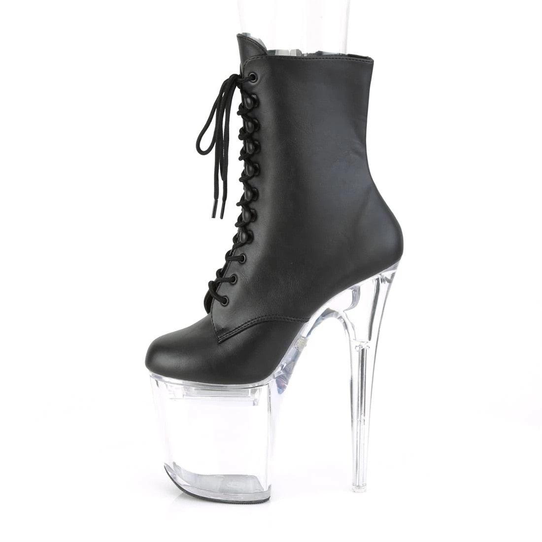 8 Inch High Heel Platform Ankle Boots