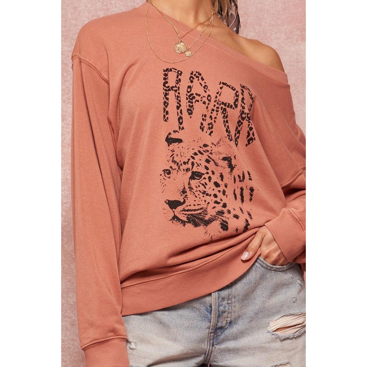 A Garment Dyed French Terry Graphic Sweatshirt