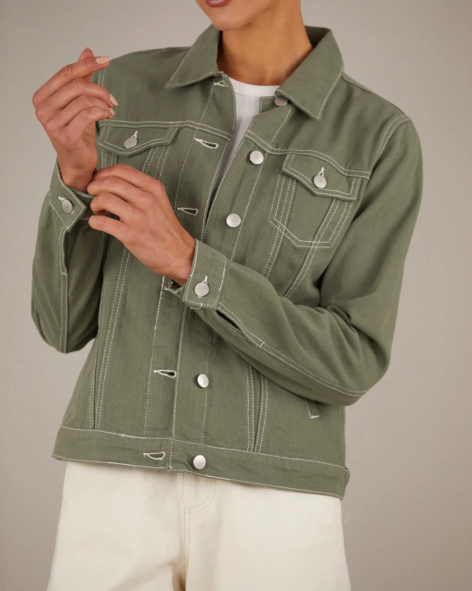 Alliance Drill Denim Jacket - Sage