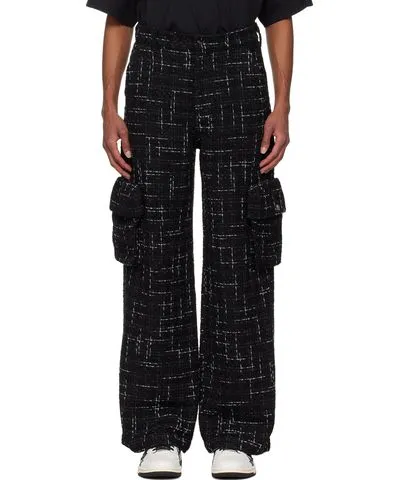 Amiri Black Fleck Tweed Cargo Pants