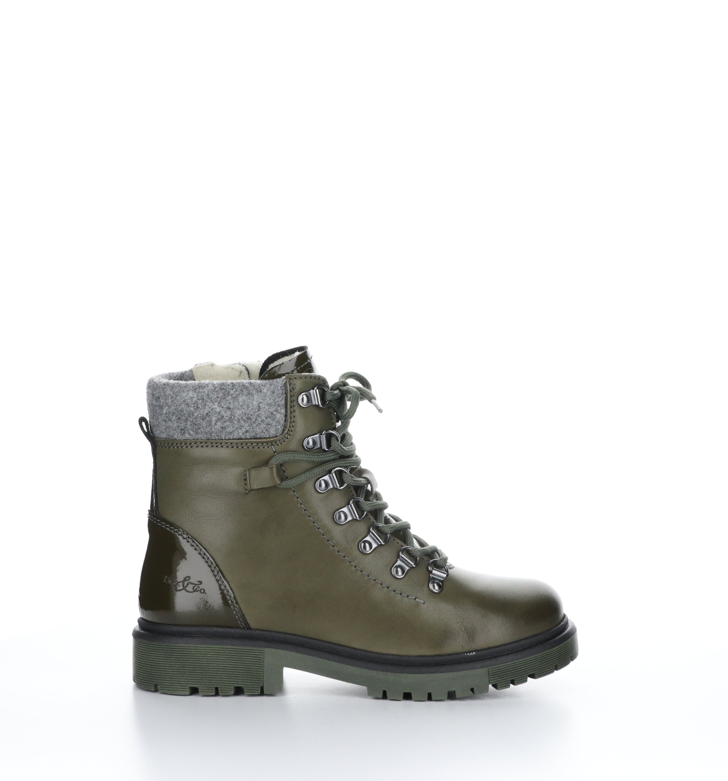 AXEL Olive/Grey Zip Up Ankle Boots