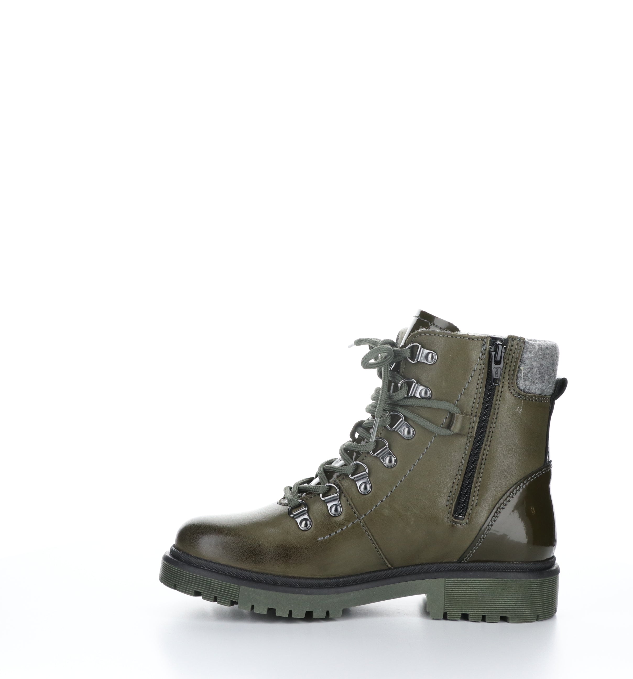 AXEL Olive/Grey Zip Up Ankle Boots