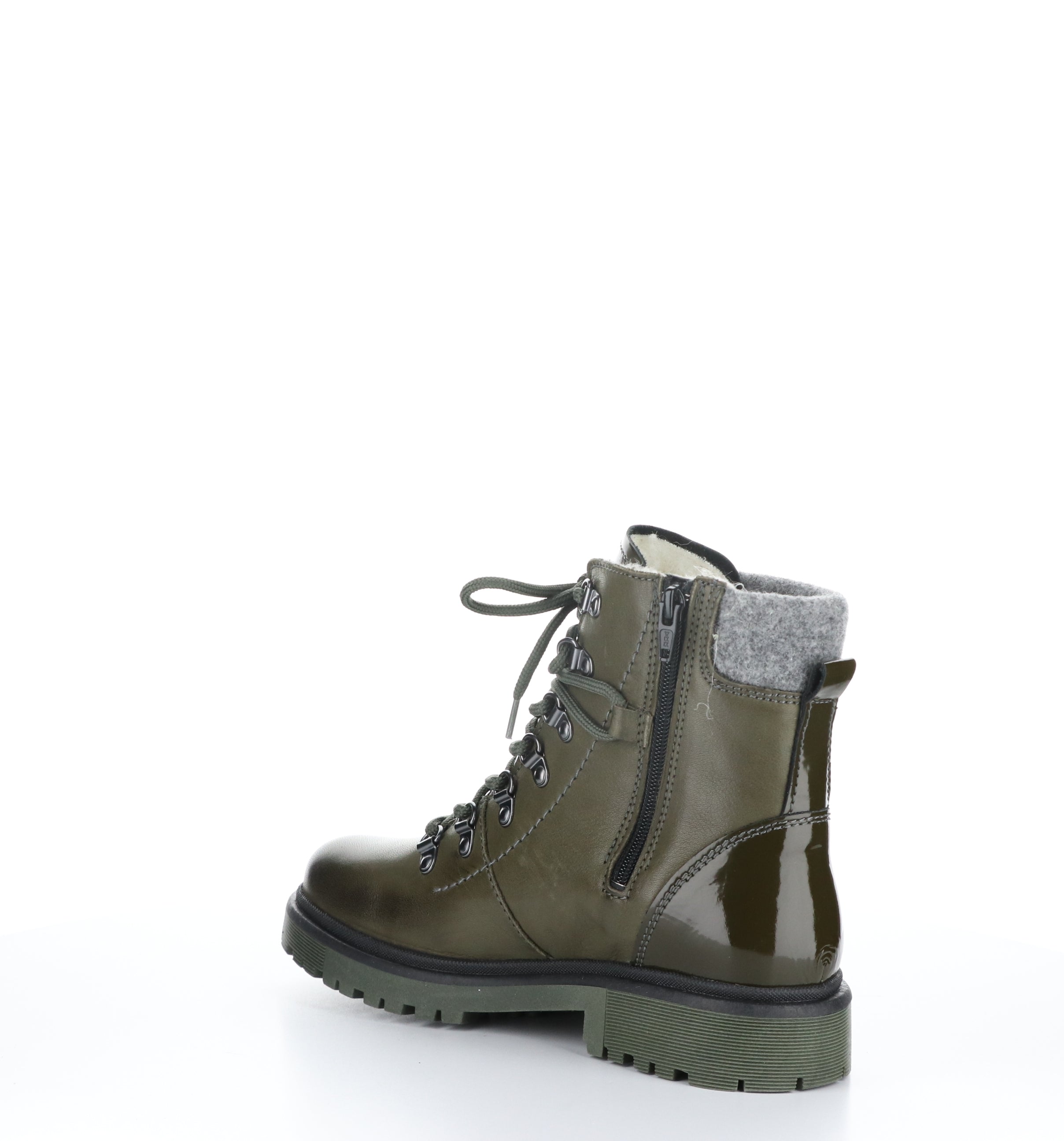 AXEL Olive/Grey Zip Up Ankle Boots