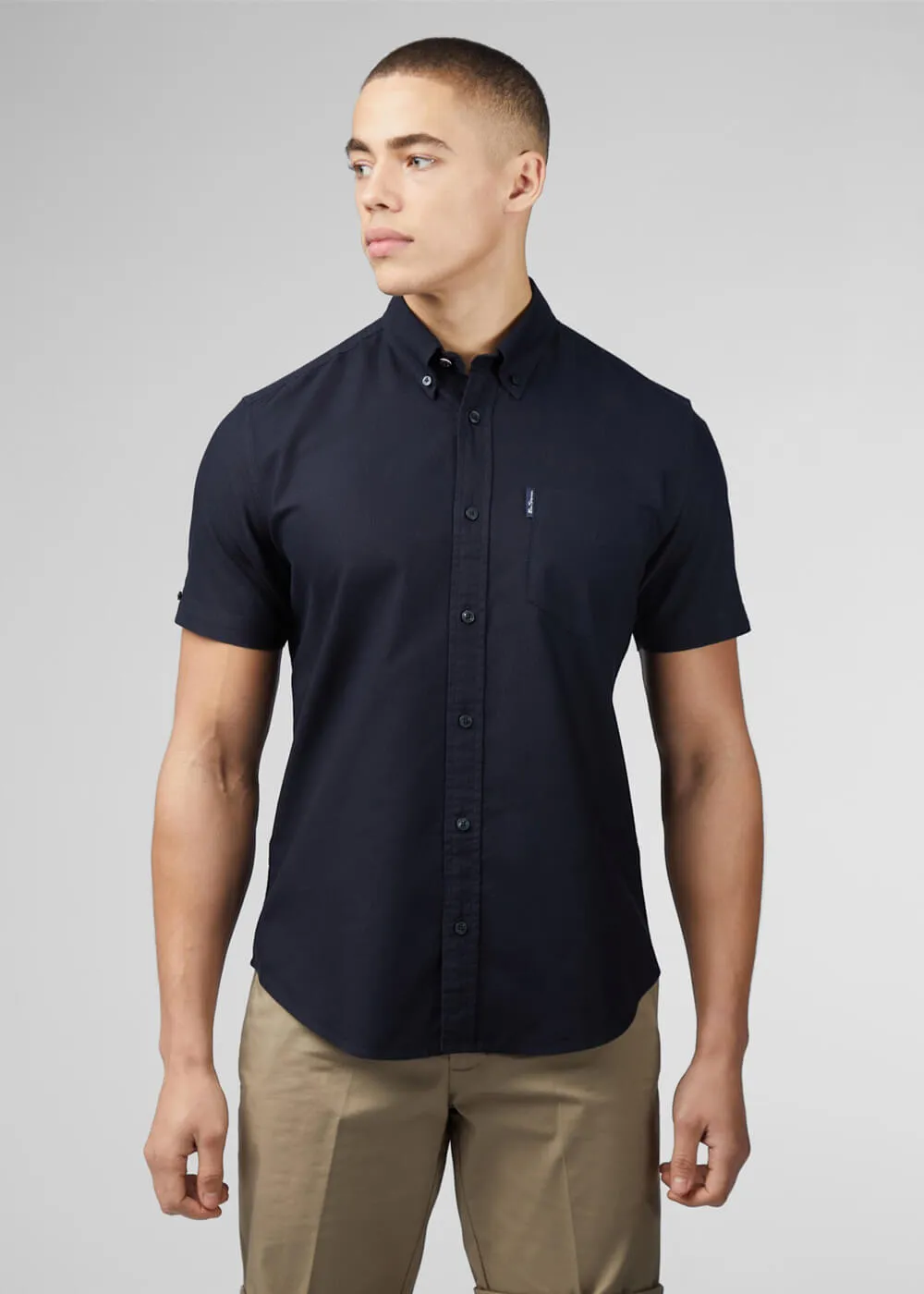 Ben Sherman Organic Oxford Short Sleeve Shirt Black