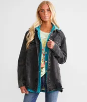 BKE Distressed Denim Jacket