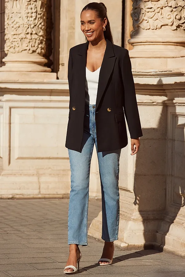 Black Double Breasted Blazer