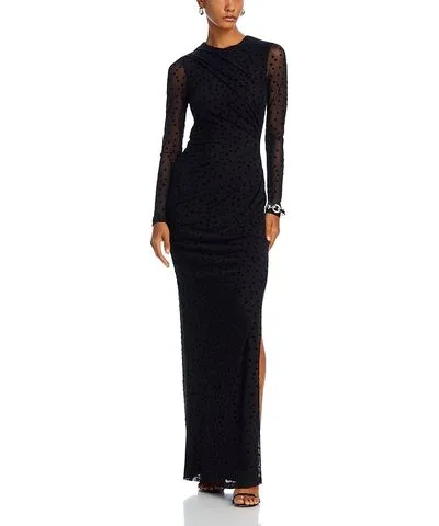 Black Halo Makira Clip Dot Maxi Dress