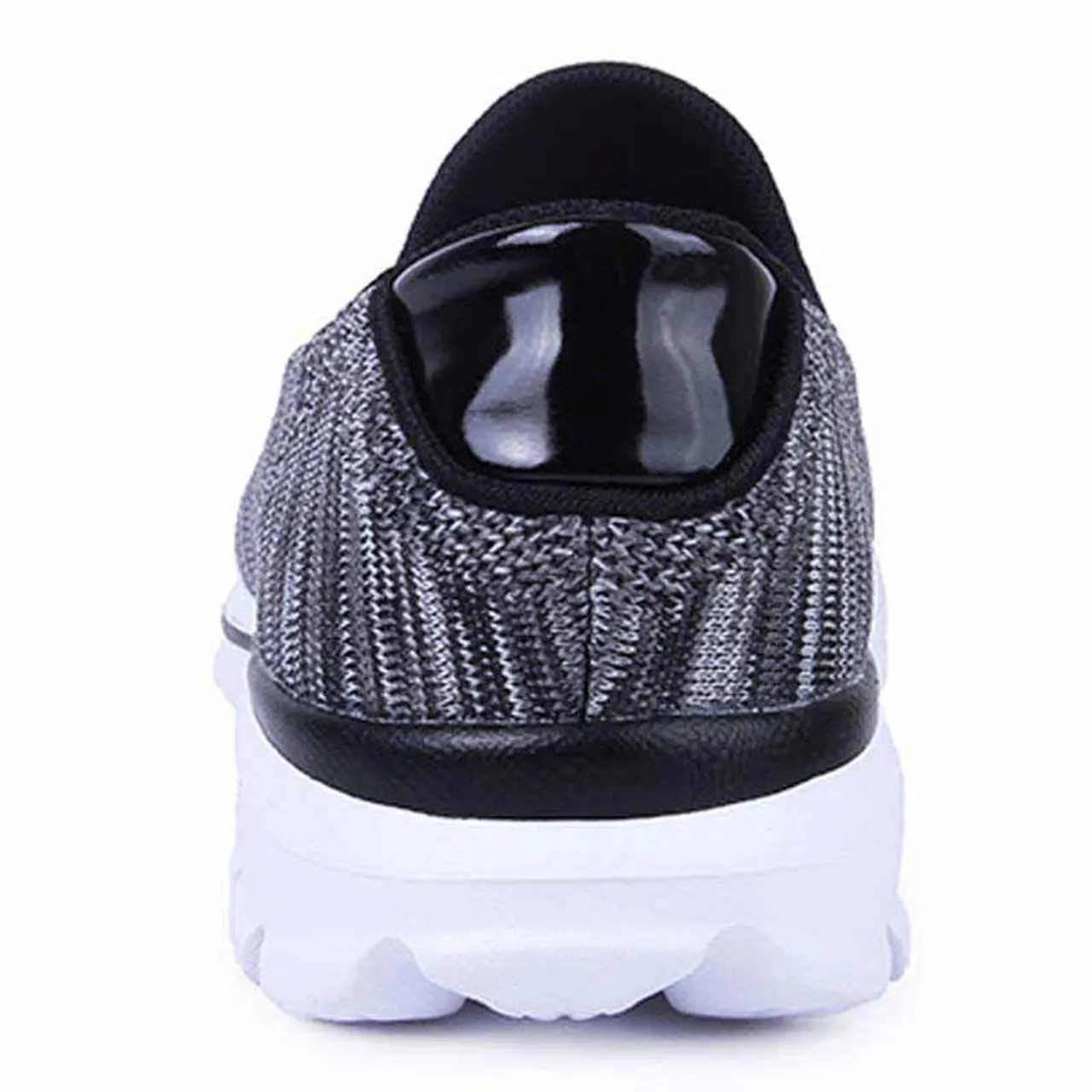 Black stripe pattern flyknit slip on shoe sneaker