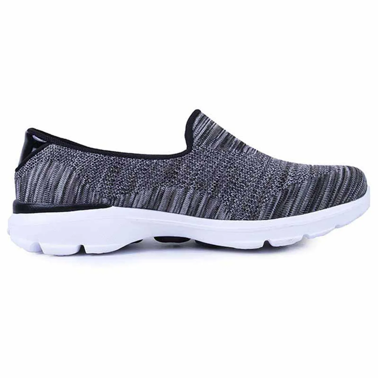 Black stripe pattern flyknit slip on shoe sneaker