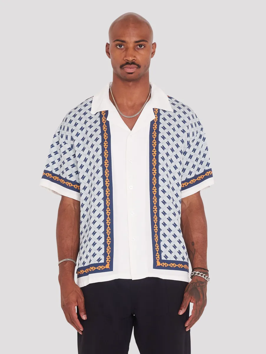 Block Chain Button Down Shirt (White)