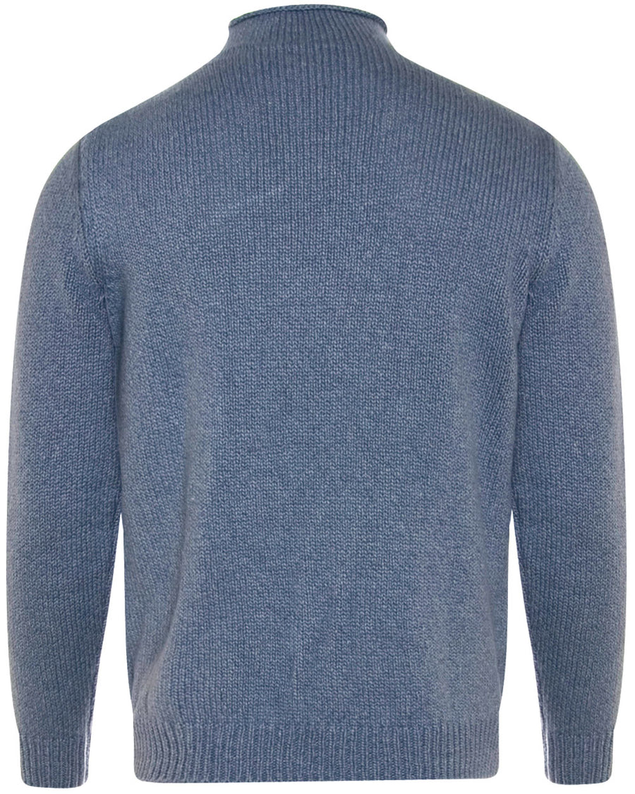 Blue Mockneck Sweater