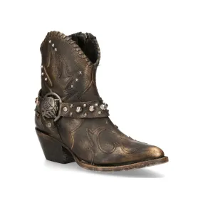 Boots | New Rock  Leather Pointed Cowboy Boots- WSTM004-S1 | New Rock