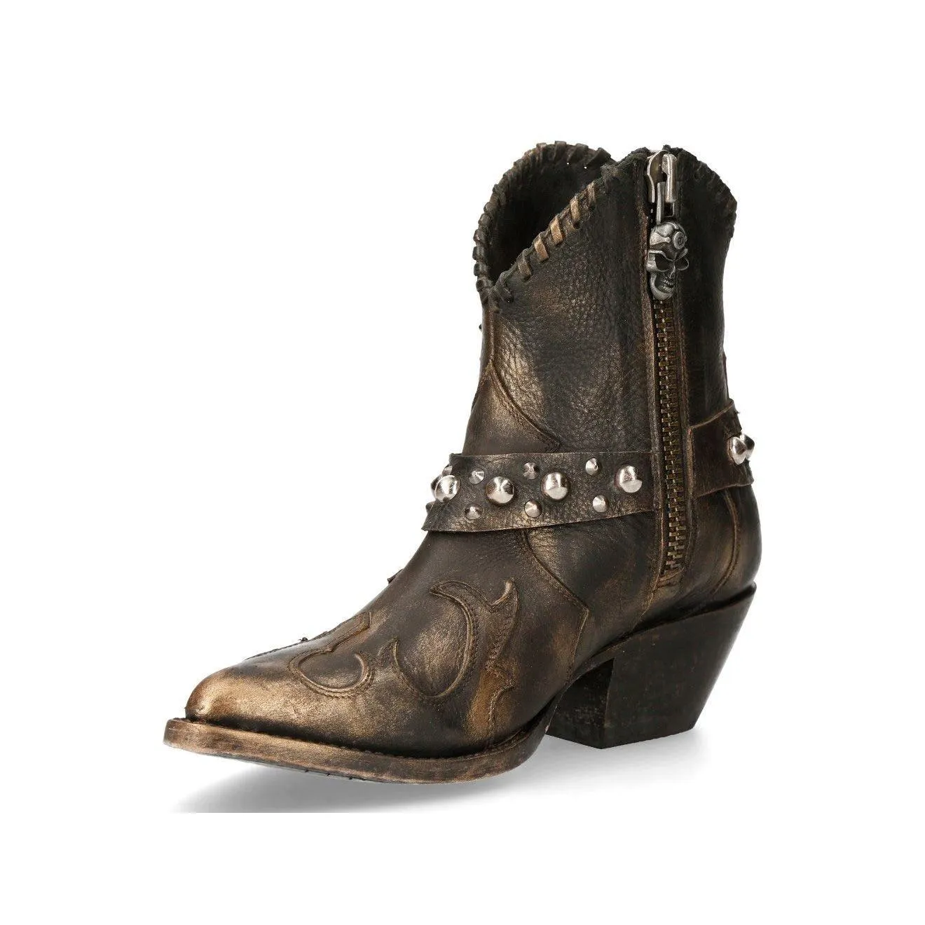 Boots | New Rock  Leather Pointed Cowboy Boots- WSTM004-S1 | New Rock