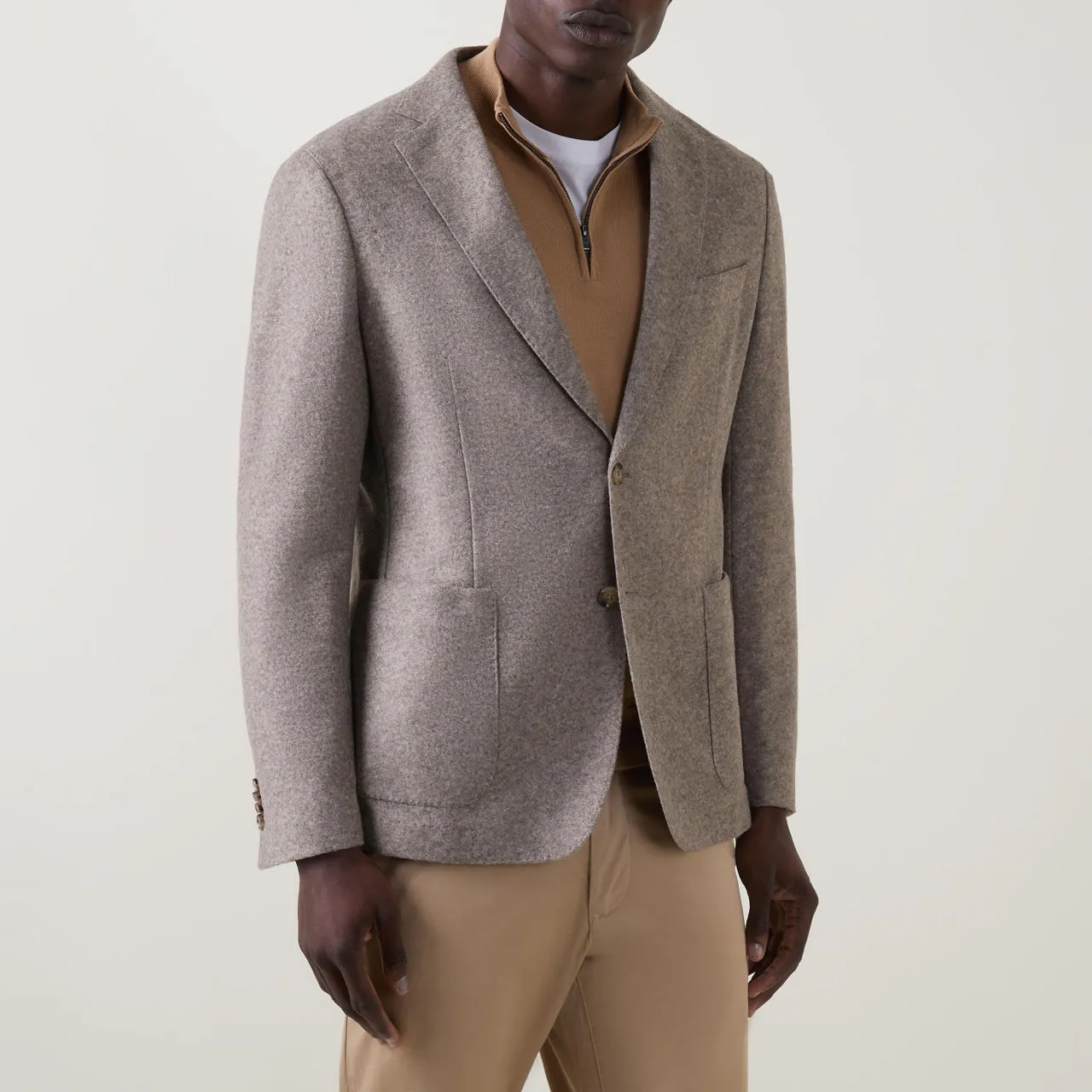 BOSS Hanry Single-Breasted Blazer - Beige