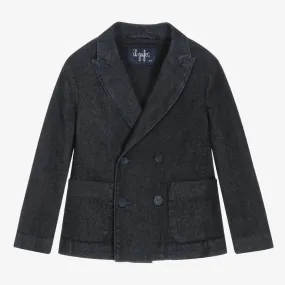 Boys Dark Denim Double Breasted Blazer