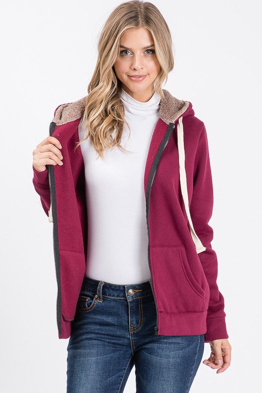 Burgundy Zip UP