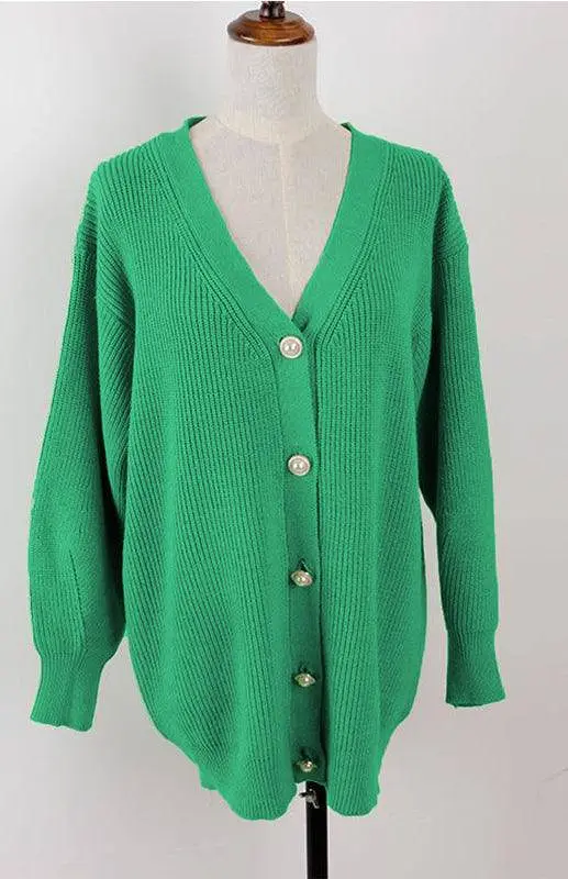 Candy Color Casual Loose Cardigan Sweater