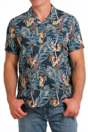 Cinch Mens Hula Girl Short Sleeve Shirt