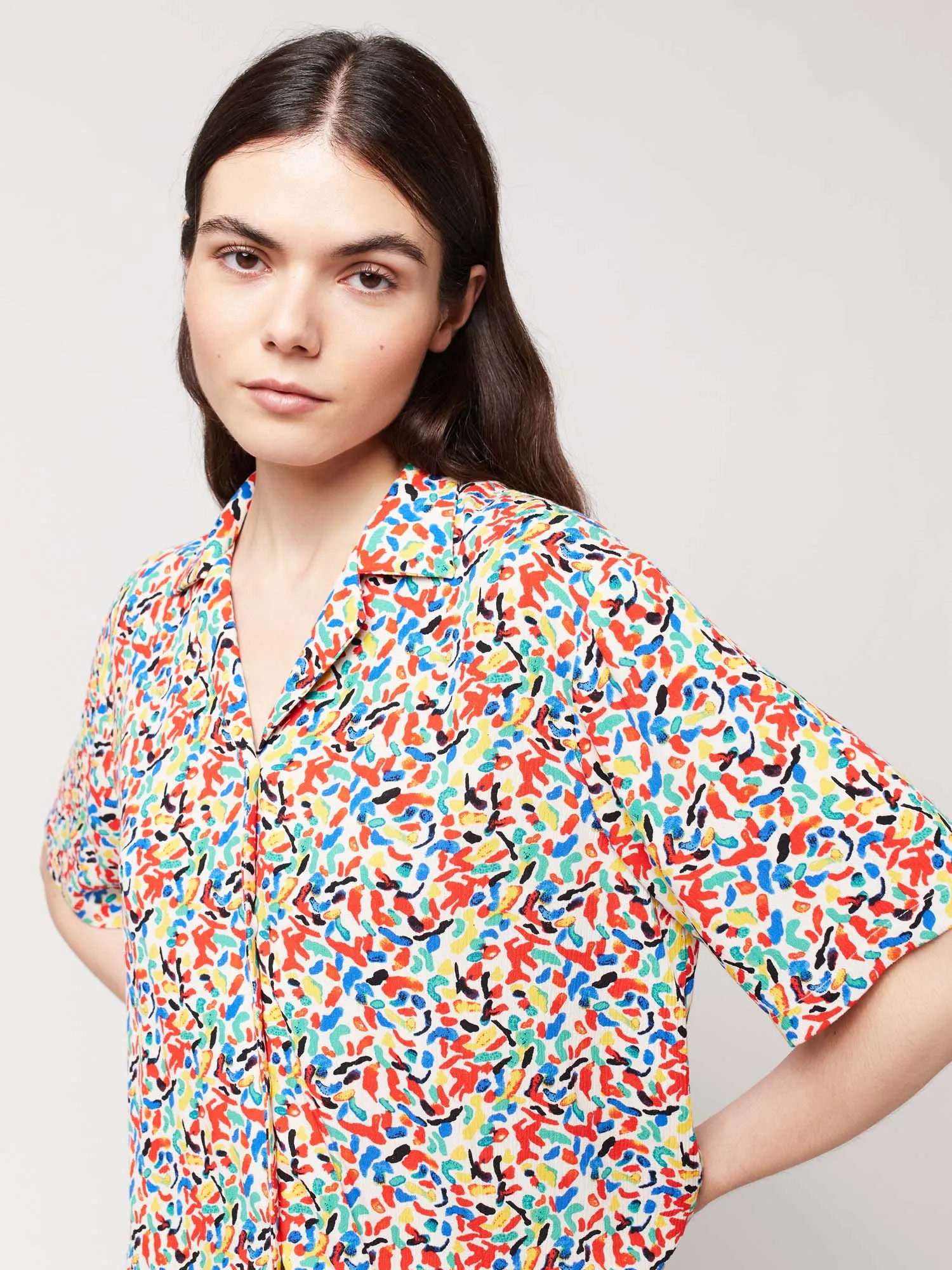 Confetti Print Short Sleeve Shirt