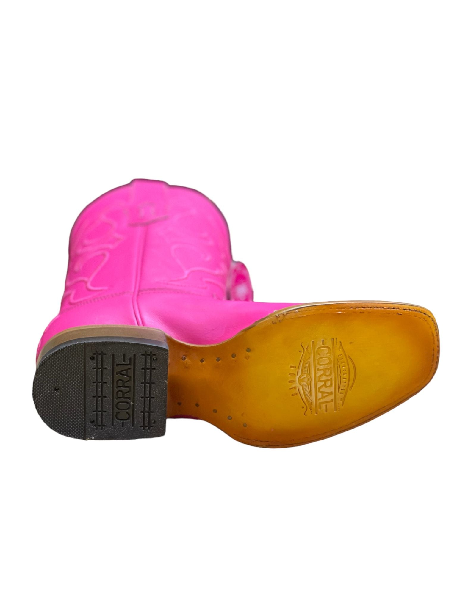 Corral Hot Pink Square Toe Boots