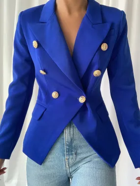 Cotton Double-Breasted Blazer