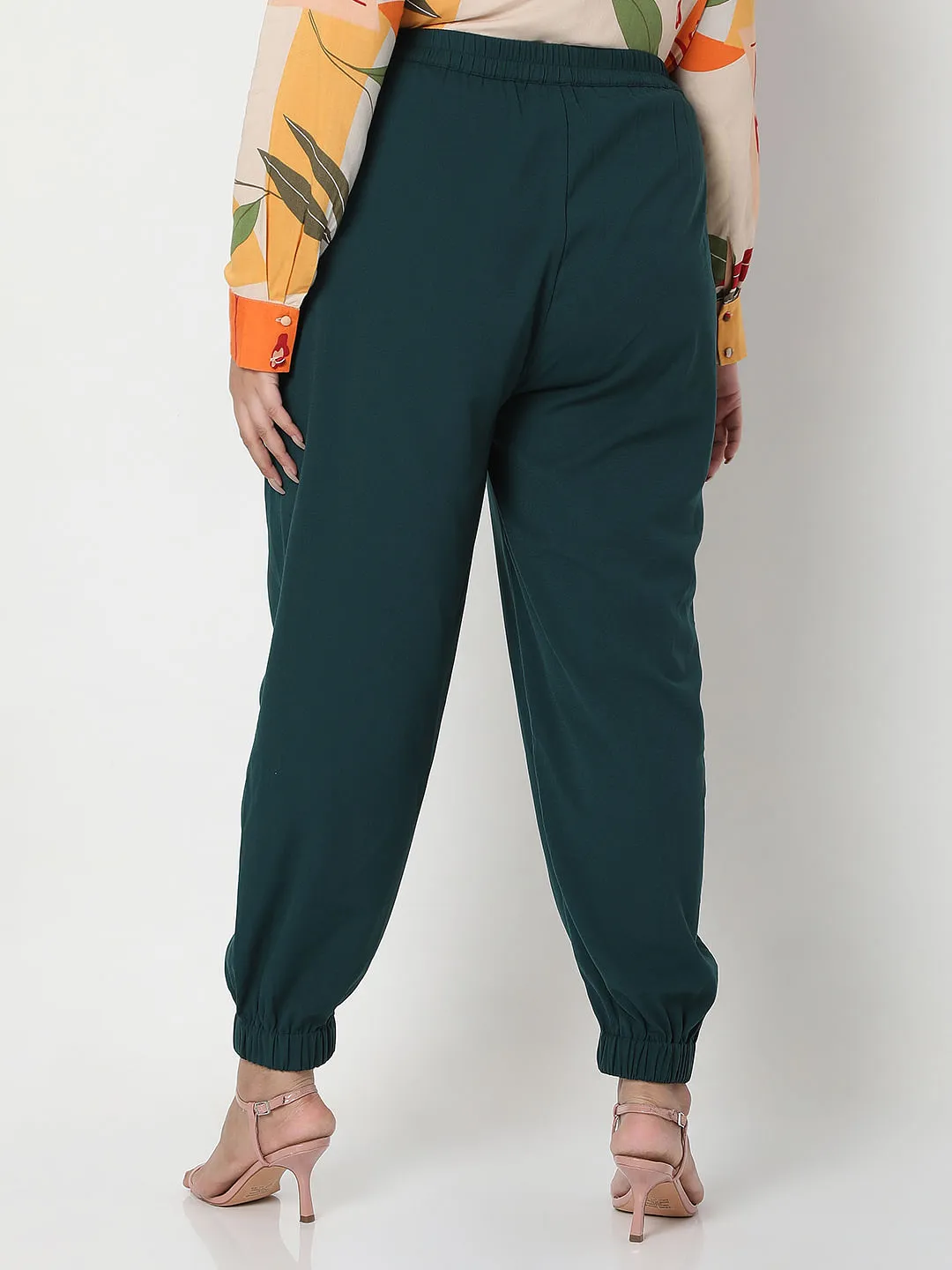 Curve Dark Green High Rise Co-ord Set Pants