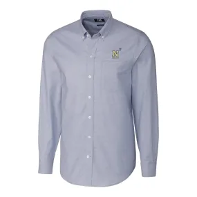 Cutter & Buck Navy Midshipmen Light Blue Stretch Oxford Big & Tall Long Sleeve Button-Down Shirt