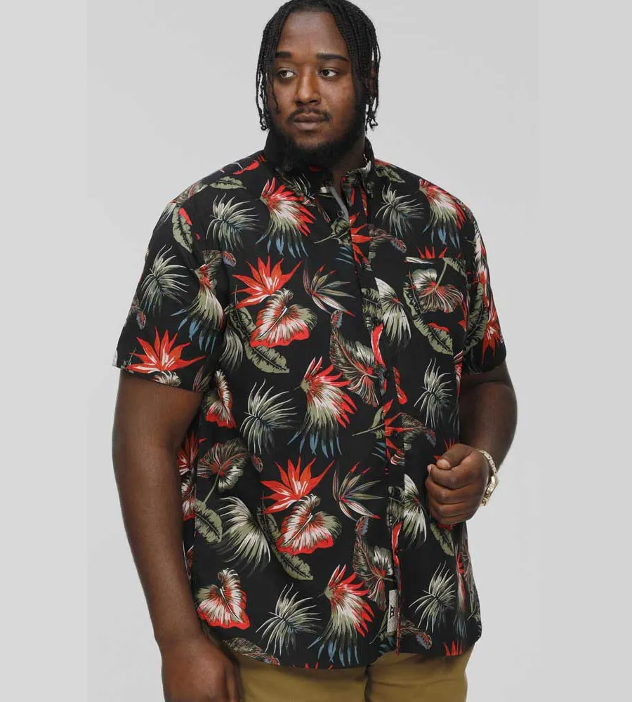 D555 Big Mens Hawaiian Print Short Sleeve Shirt (LENNOX)