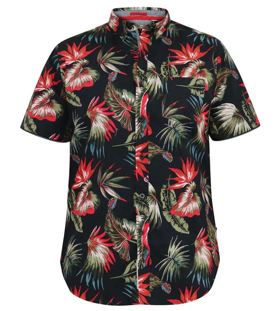 D555 Big Mens Hawaiian Print Short Sleeve Shirt (LENNOX)