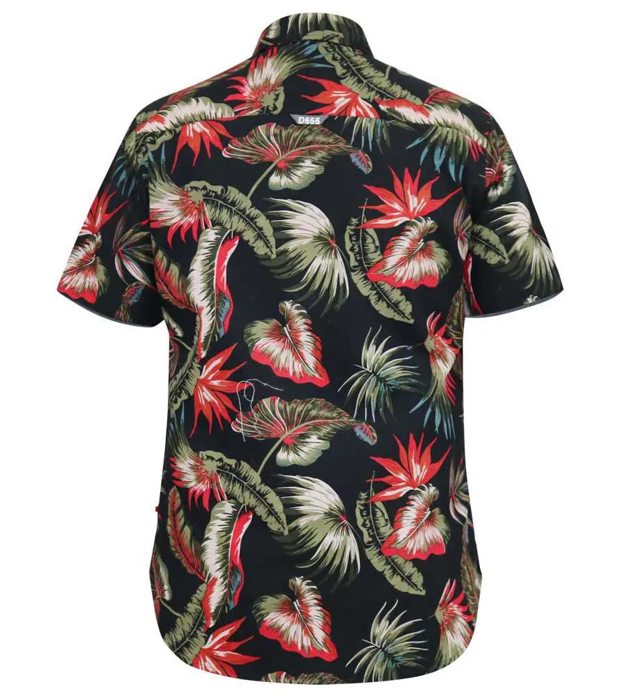 D555 Big Mens Hawaiian Print Short Sleeve Shirt (LENNOX)