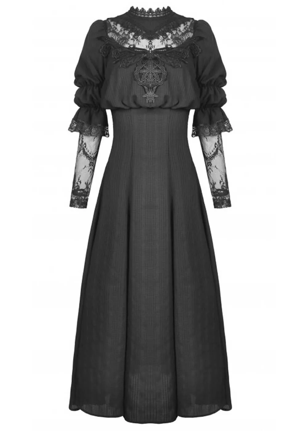 Dark In Love Haunted Mansion Midi Dress Black