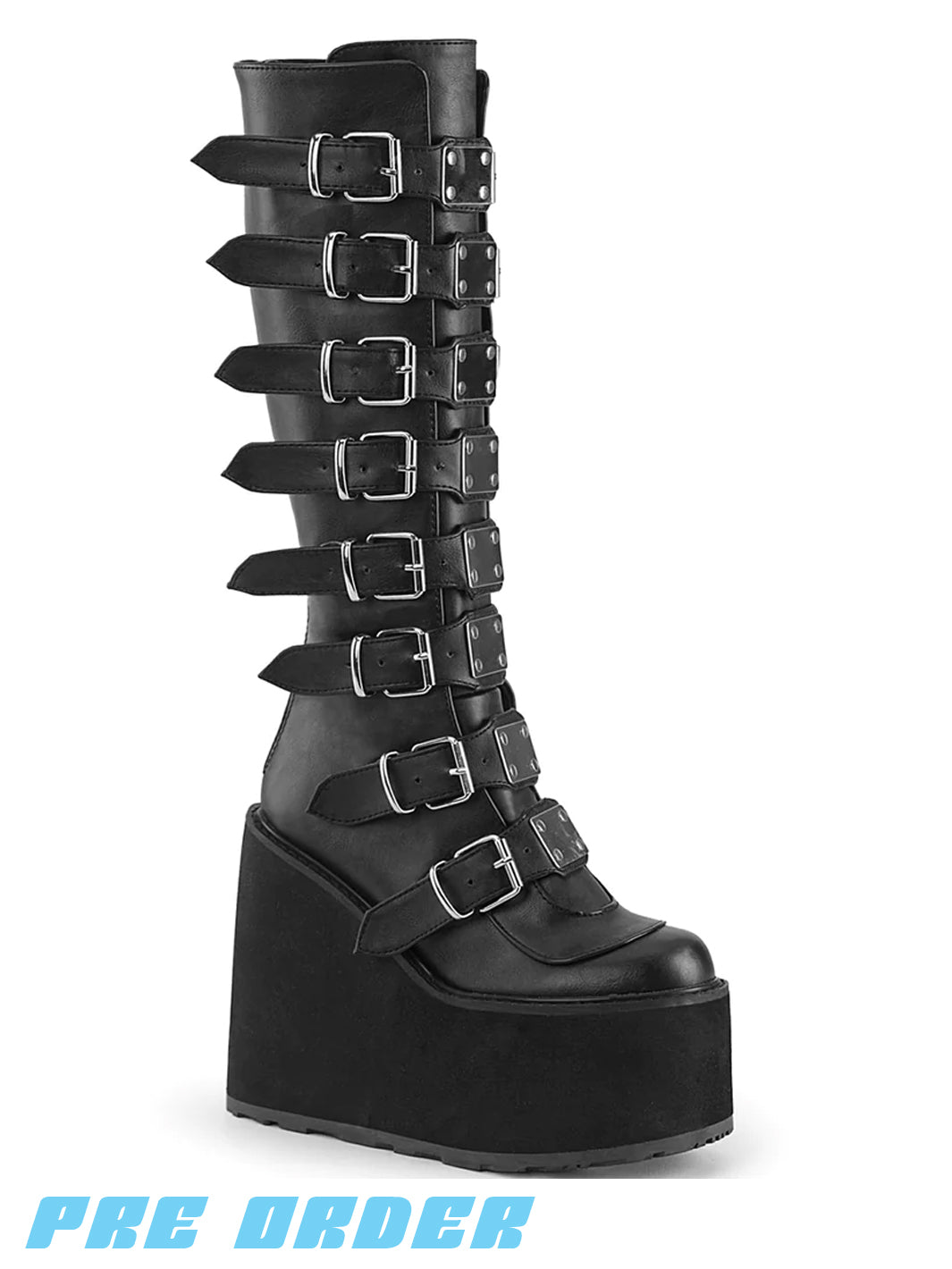 DEMONIA SWING-815 - BLACK VEGAN LEATHER  PRE ORDER 