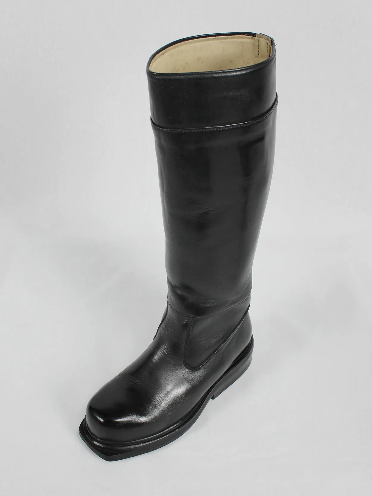 Dirk Bikkembergs black tall boots with mountaineering sole (37) — mid 90’s