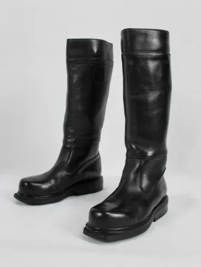 Dirk Bikkembergs black tall boots with mountaineering sole (37) — mid 90’s