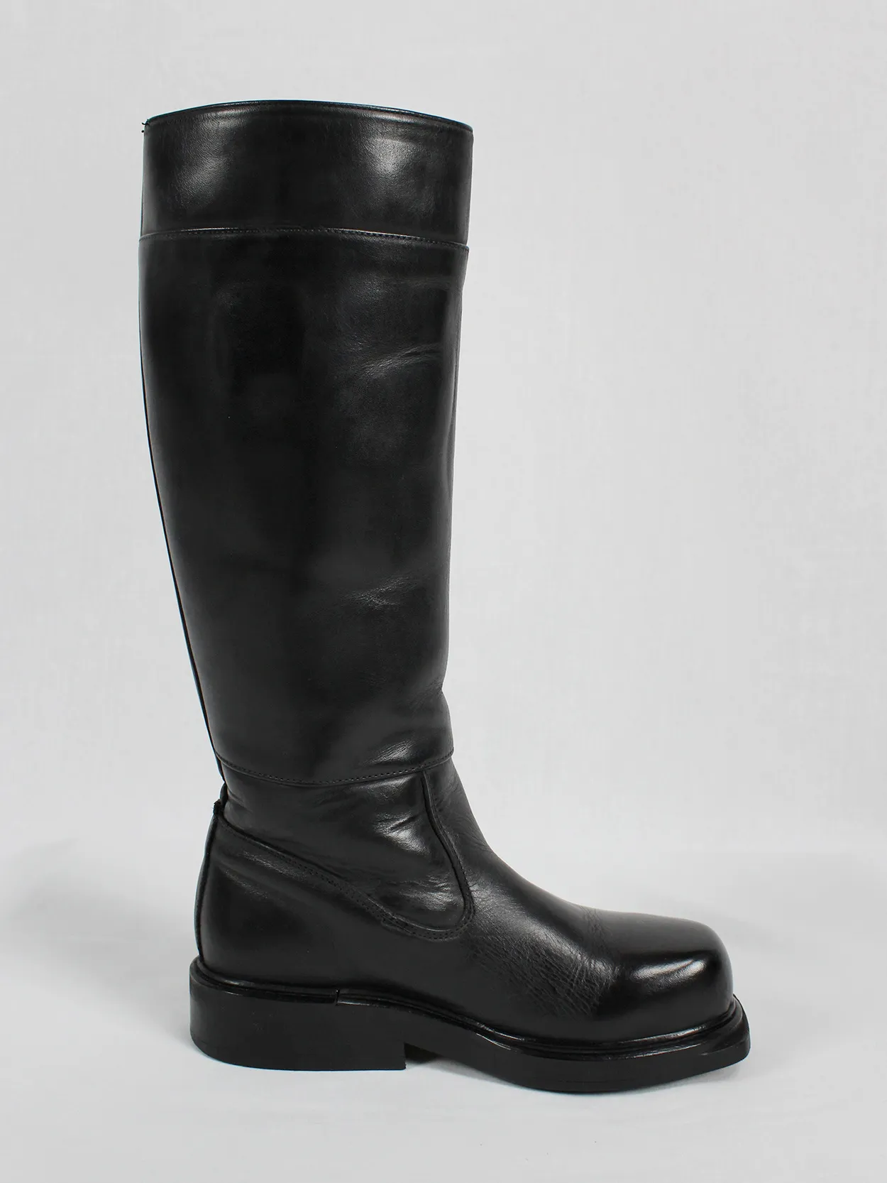 Dirk Bikkembergs black tall boots with mountaineering sole (37) — mid 90’s