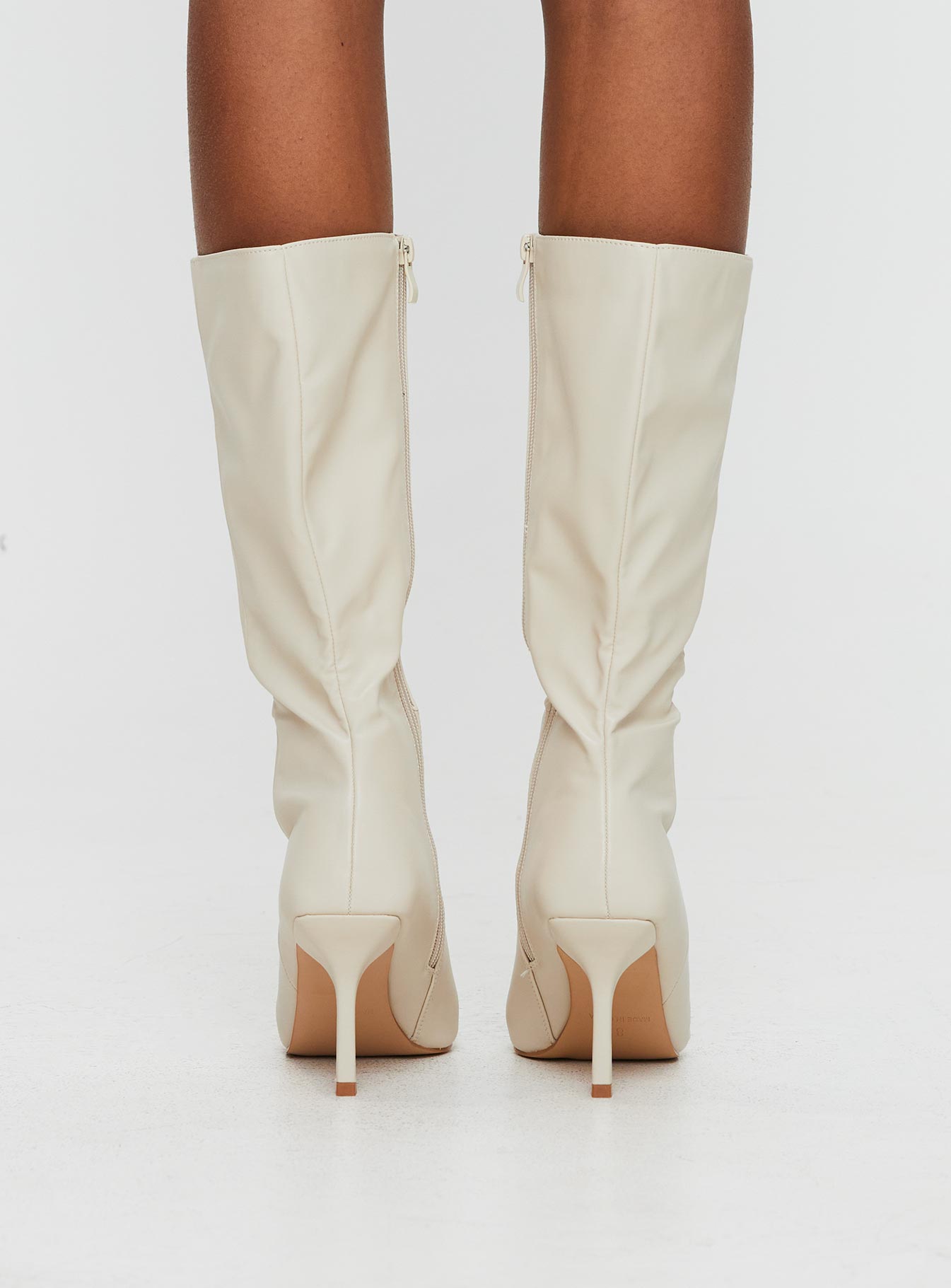 Elodiee Knee High Boots Cream