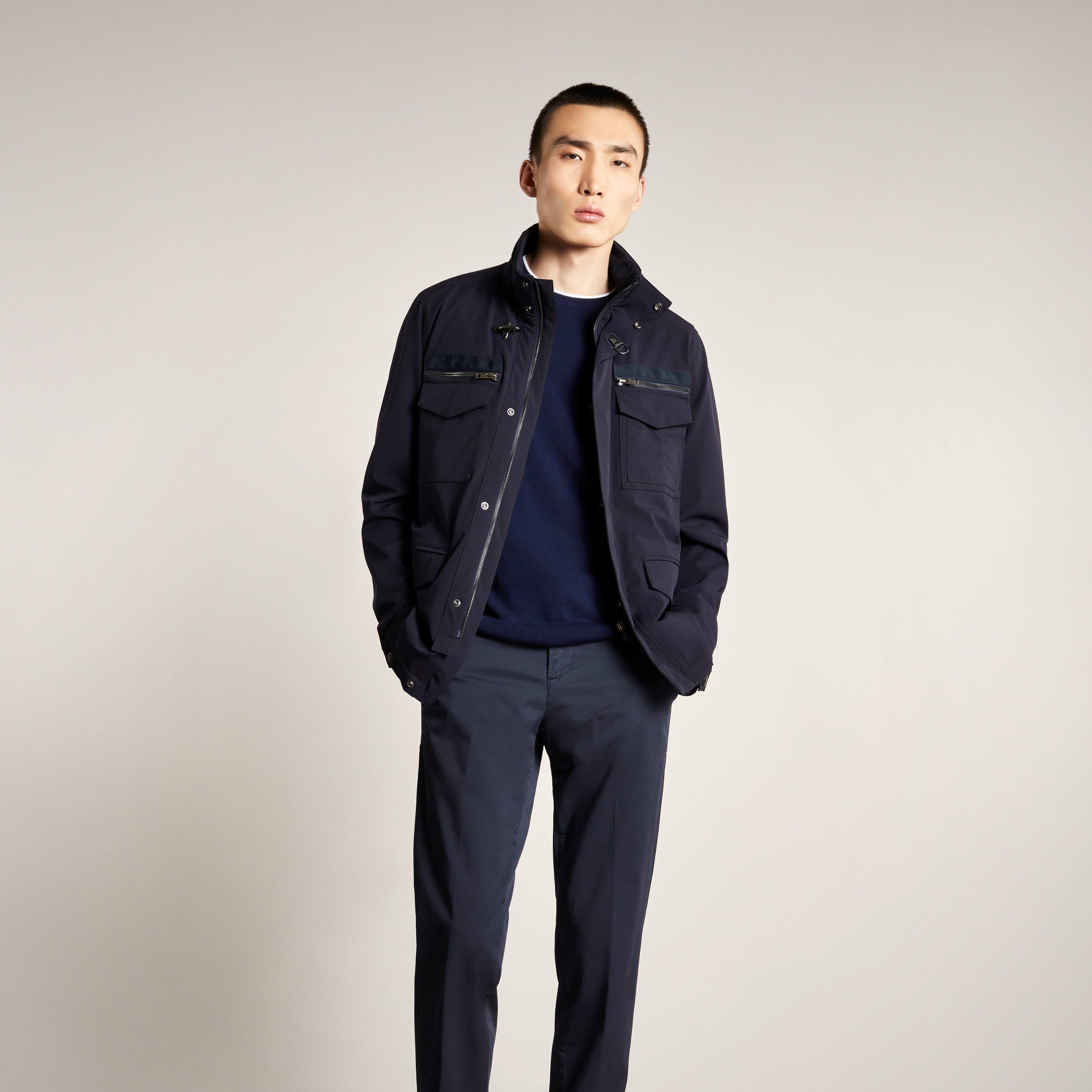 Fay Field Jacket Stretch Blu