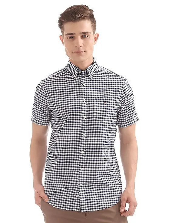 Gant The Oxford Gingham Regular Short Sleeve Button Down Shirt