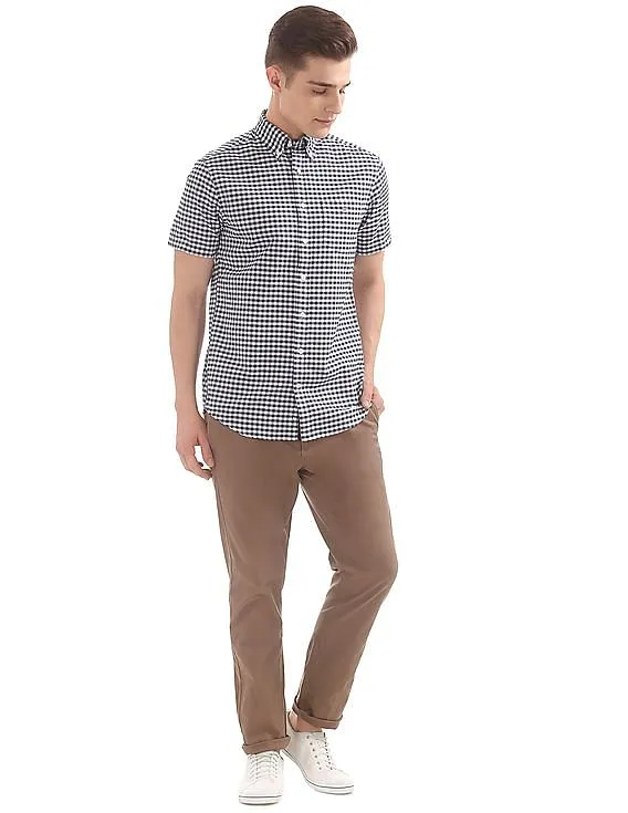 Gant The Oxford Gingham Regular Short Sleeve Button Down Shirt