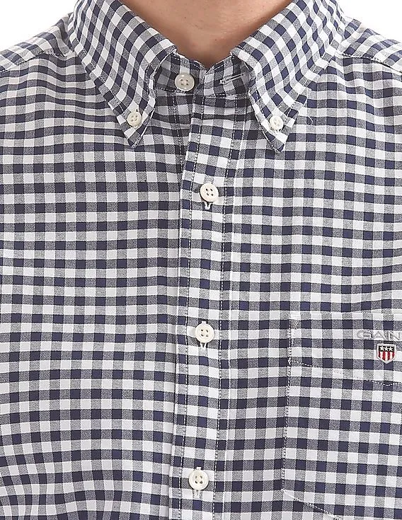 Gant The Oxford Gingham Regular Short Sleeve Button Down Shirt