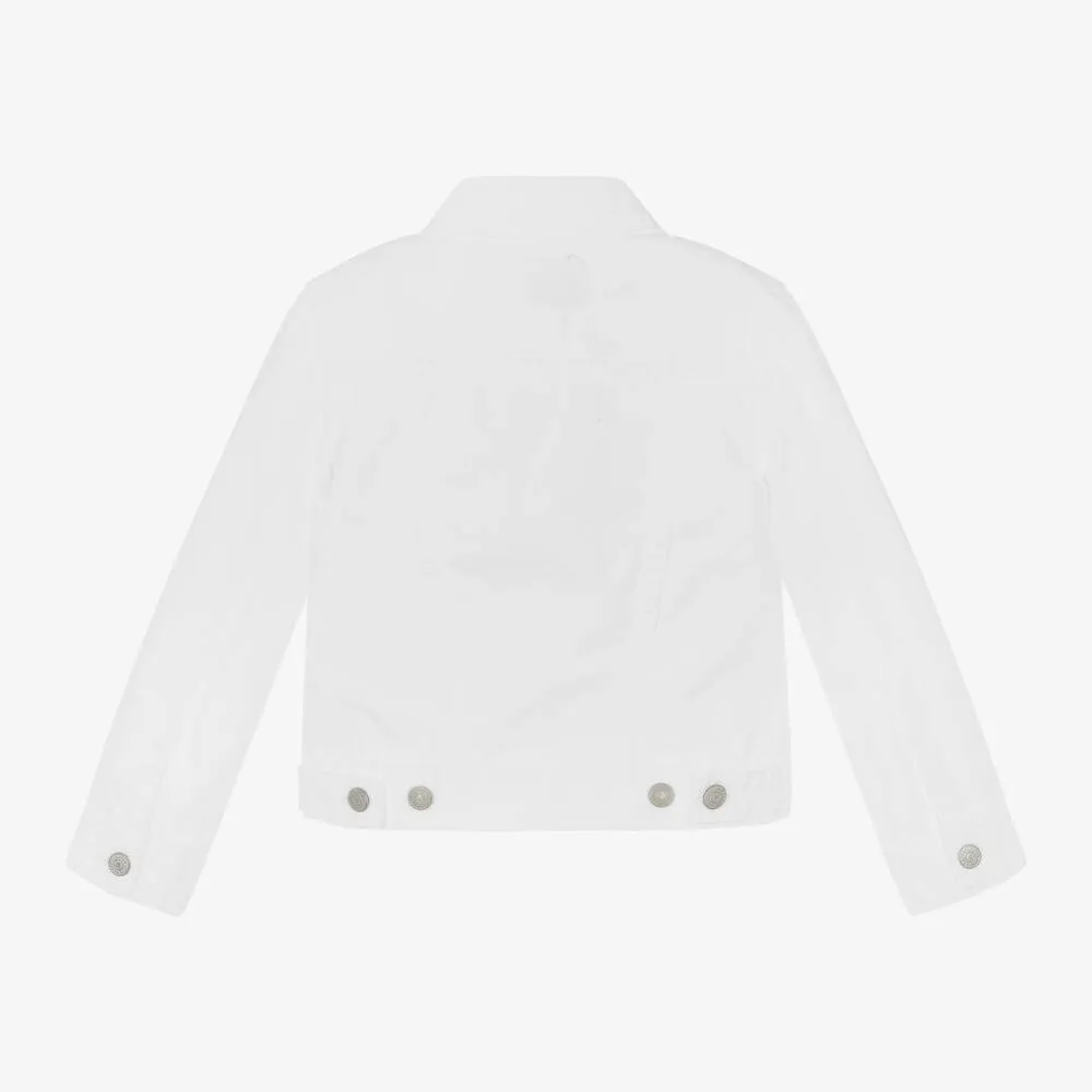 Girls White Denim Jacket