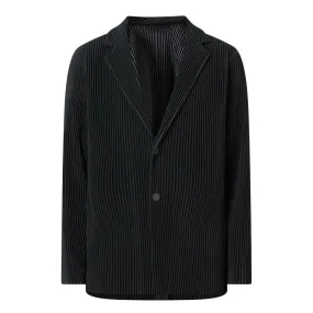 HOMME PLISSÉ ISSEY MIYAKE Basic Pleated Single-Breasted Blazer - Black