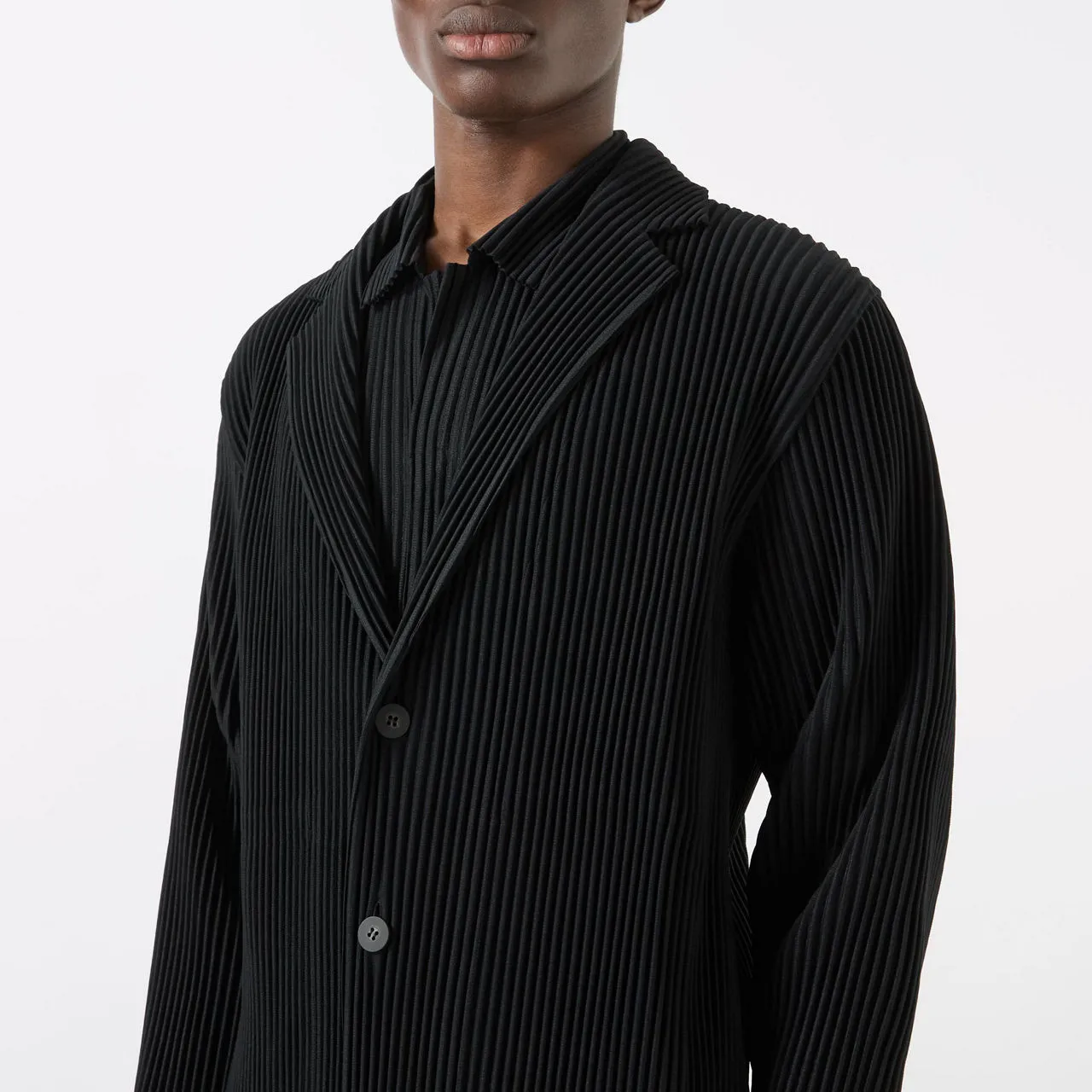 HOMME PLISSÉ ISSEY MIYAKE Basic Pleated Single-Breasted Blazer - Black