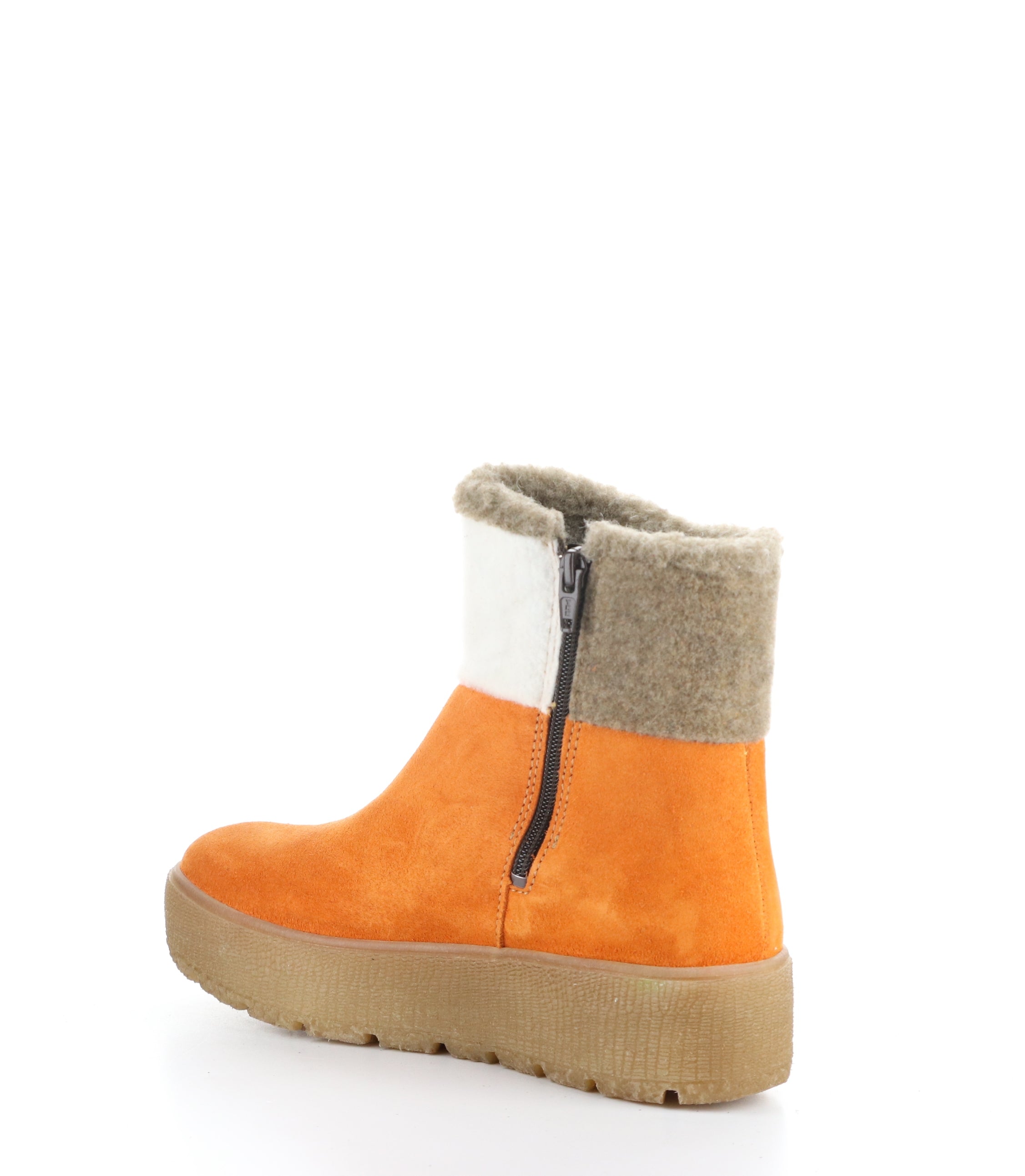 INTER ORANGE/CREAM/TAUPE Round Toe Boots