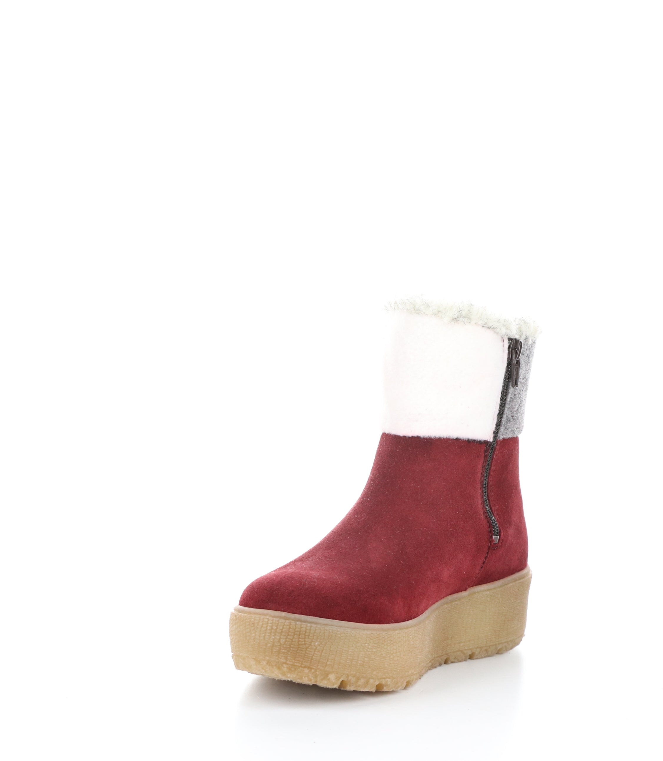 INTER RED/CREAM/GREY Round Toe Boots