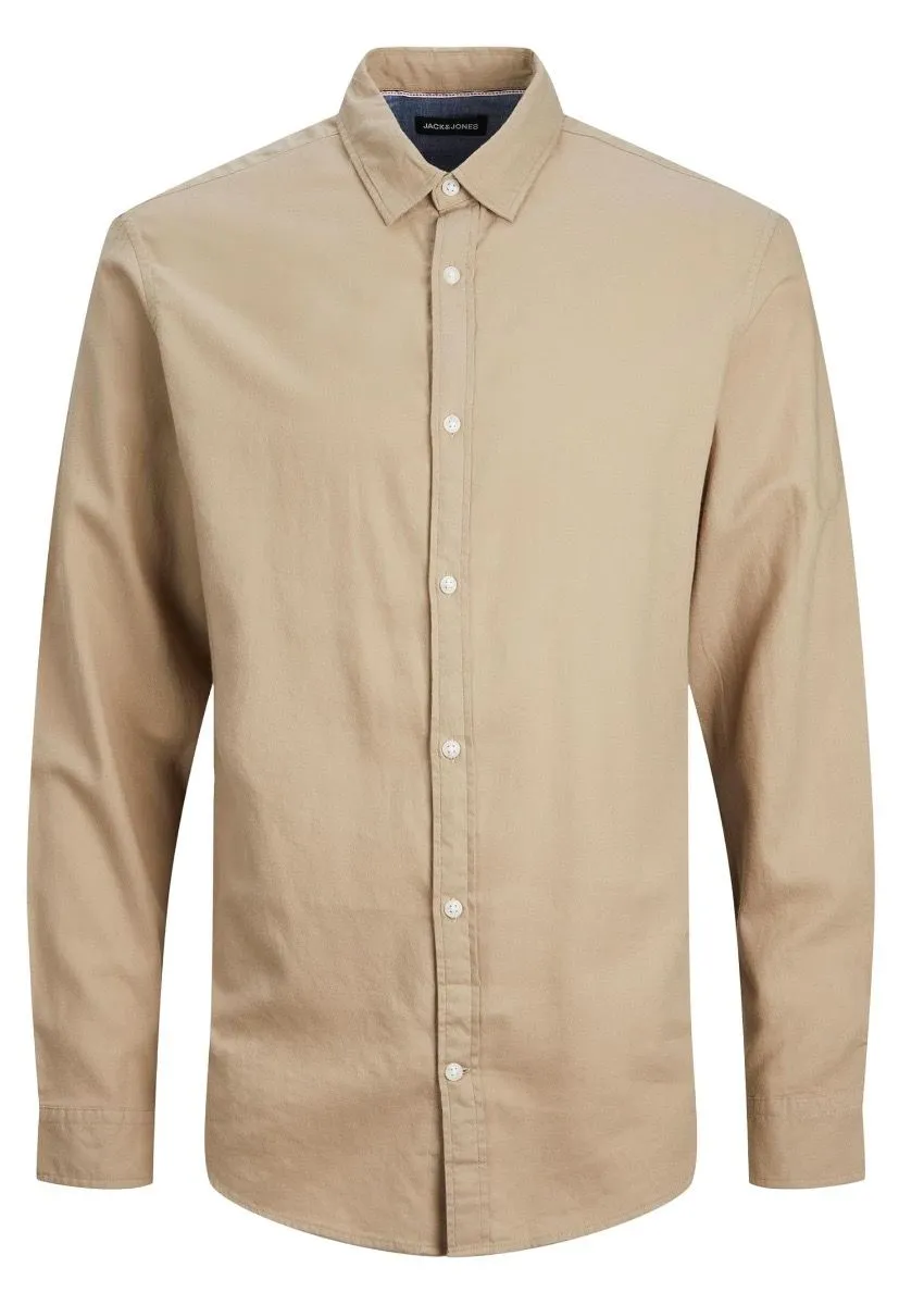 Jack & Jones Gingham Plain Long Sleeve Shirt Crockery