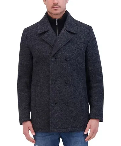 Kenneth Cole Men's Boucle Double Breasted Peacoat