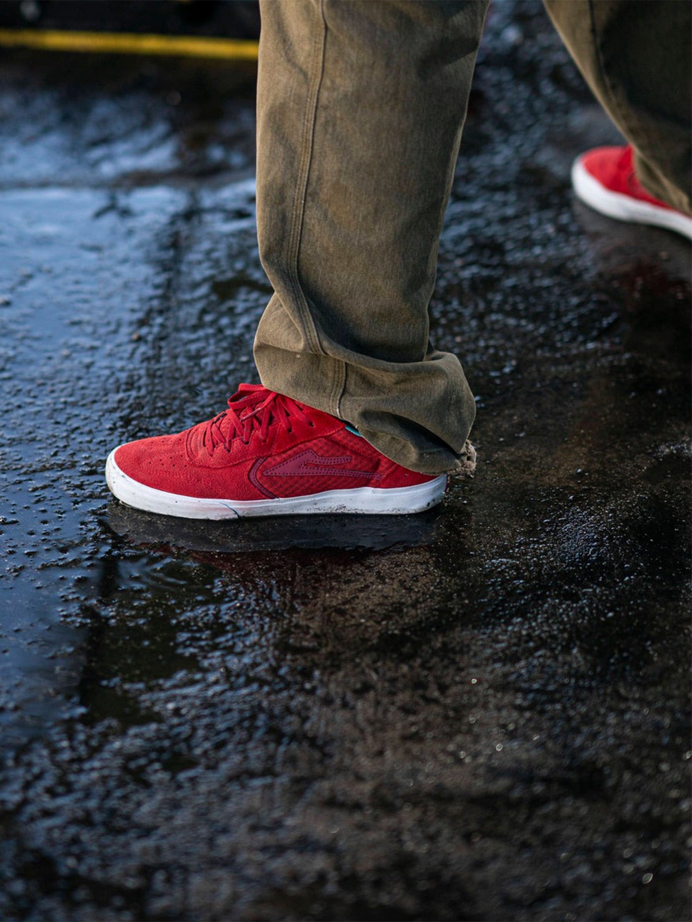 Lakai x Chocolate Atlantic Vulc Red Suede Shoes