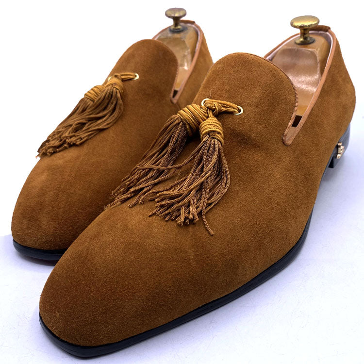 LB suede tasseled dress shoe | Custard